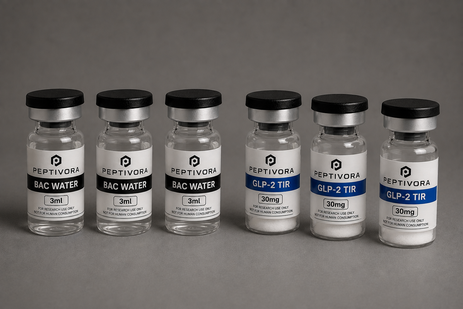 Peptivora GLP-2 TIR Power Pack with three 30 mg research products